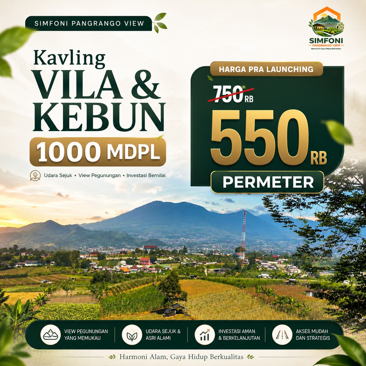 Tanah Kavling Villa & Kebun di Puncak Cipanas Bogor